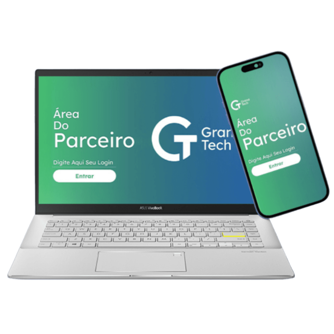 Área do Parceiro — laptop e smartphone GranaTech
